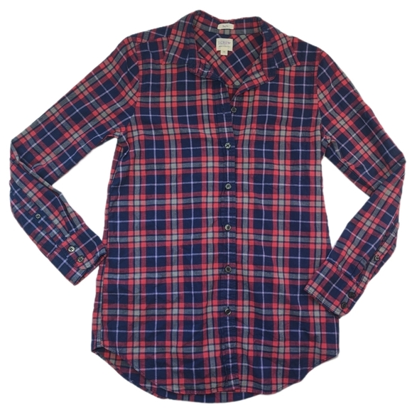 J Crew Boy Fit plaid button down shirt Size Small - Picture 1 of 5